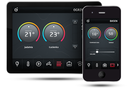 Aplikacja na smartfony i tablety iphone ipad w inteligentnym domu